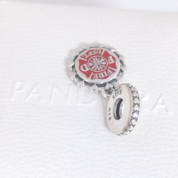 Pandora Engravable Firefighter Dangle Charm S925 Silver with box - Picture 4 of 8
